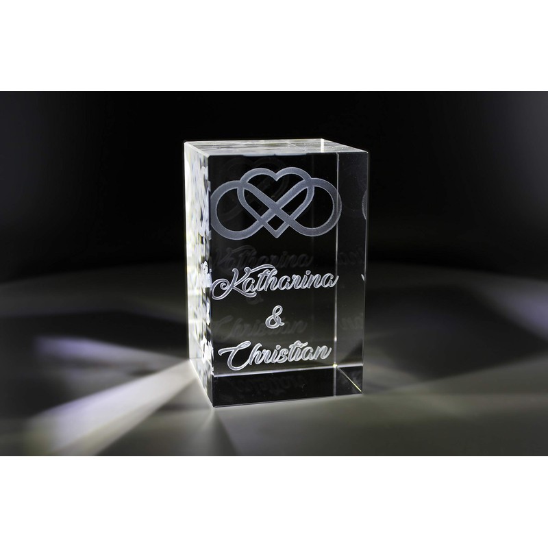 VIP-LASER 3D Glass Crystal I Motif Infinity Sign I Incl.