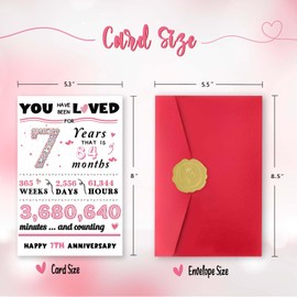 ATTLVV 7 Year Anniversary Wedding Gifts for Him Her,Happy 7th Anniversary Card for Woman Men,Copper Anniversary Card for Husband Wife,7th Wedding Anniversary Card