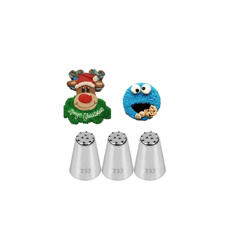 233 Piping Nozzle,Grass Piping Tip 233,Stainless Steel Multi-Opening Icing Nozzle
