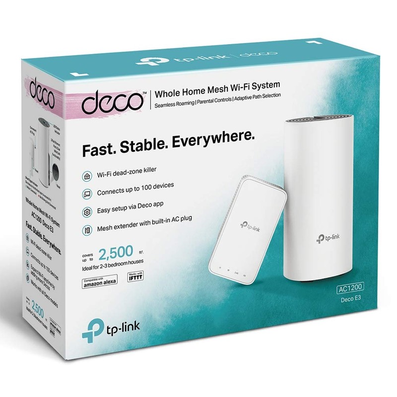 TP-Link DECO E3(2-PACK) AC1200 Whole Home Mesh WiFi System