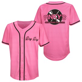 Men's Pinky's Next Friday Movie Baseball Jersey Day Day CD Store Sports Fan Hip Hop Jerseys Stitched (XL, Logo Pink)