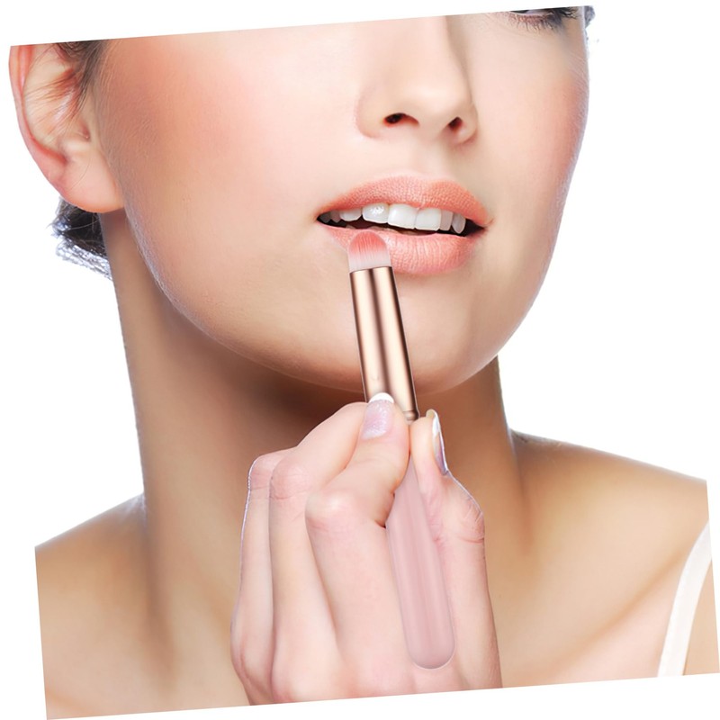 BIUDECO 3pcs Mini Concealer and Lip Brushes with Protective Caps