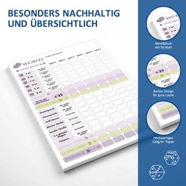 2 x Kniffel Pad DIN A5, 100 Sheets 120 gsm Paper, Kniffel Pad Large, Easy to Read and Clear Design, Dice Game Pad for Seniors, Trickle Game Set for Families, Game Nights or Travel