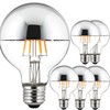 Diodesy- Half Silver Bowl LED Light Bulb G25 Filament Dimmable