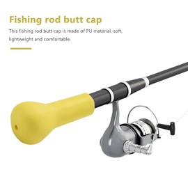 Moovul Black Fishing Rod Butt Cushion Gimbal Fishing Belt Waist Holder Shock Absorption Stand Holder 1pc