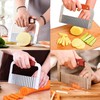 LATRAT Stainless Steel Soap Cutter Crinkle Wax Cutter with Hardwood