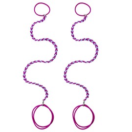 2 Packs 16" Elastic Hair Ties for Women, Braided ponytail holders Spiral Hair Tie Wrap for Sports Gym Swimming Diving Motorcycle Rides Surfing Hotpink-blue