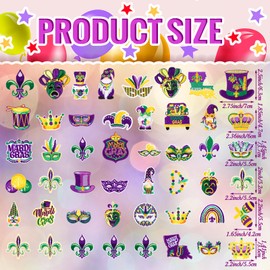 Hotop 48 Pcs Mardi Gras Iron on Patches Carnival Theme Patch Fleur De Lis Mask Crown Sew on Embroidered Applique Repair Patch for Carnival Holiday Jeans Jackets Clothes Backpack Cap DIY Crafts Making