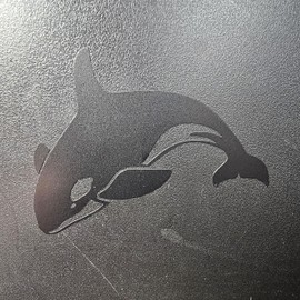 Orca Killer Whale [Pick Any Color] Vinyl Transfer Sticker Decal for Laptop/Car/Truck/Window/Bumper (3in x 2.4in (Laptop Size), Black)