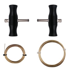 YFaith Schneidedraht, 2 Stück Windschutzscheiben Entfernungswerkzeug-Griff, Schwarz Scheibenaustrennwerkzeug, mit 2 Rollen Stahldraht 0,6 mm und 0,8 mm, für Ausbau Einer Windschutzscheibe