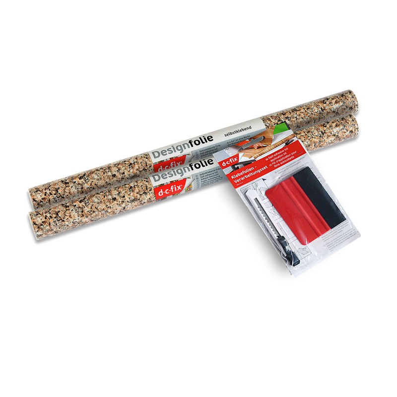 d-c-fix 346-0181-2PKA Decorative Self Adhesive Film, Brown Granite, 17" x