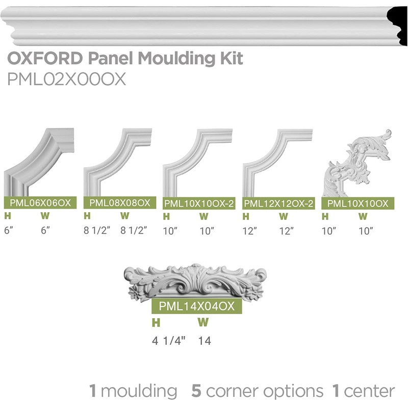 Ekena Millwork PML02X00OX Oxford Panel Moulding Panel Moulding, 2"H x