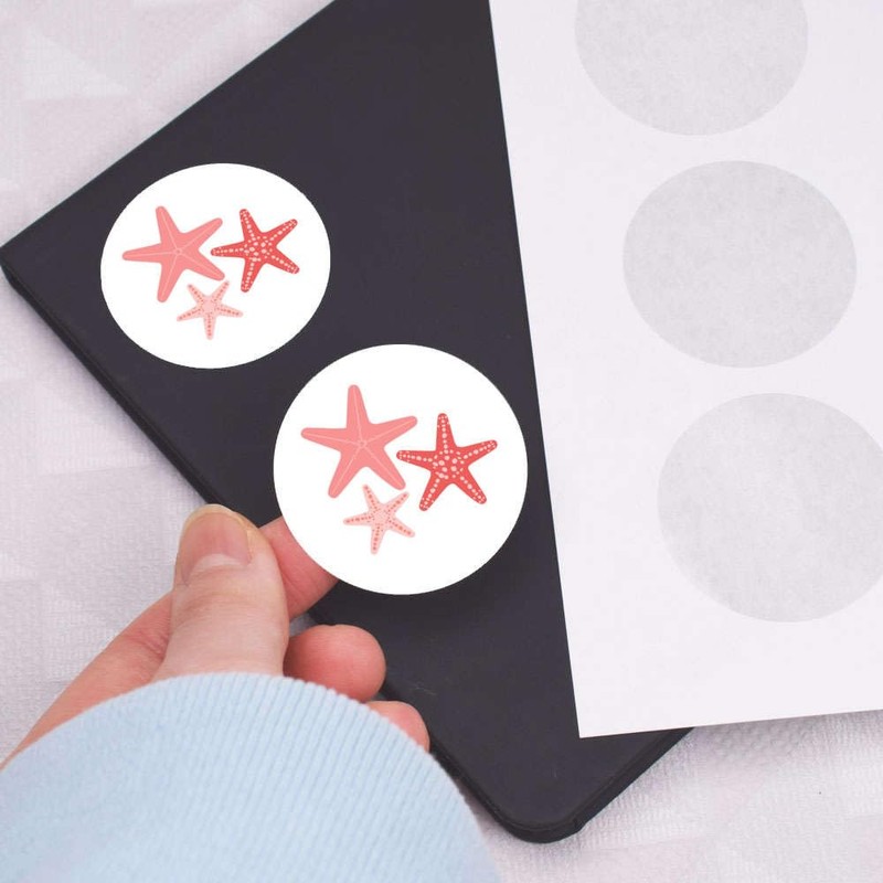 24 x 40mm Round 'Starfish' Stickers (SK00055645)