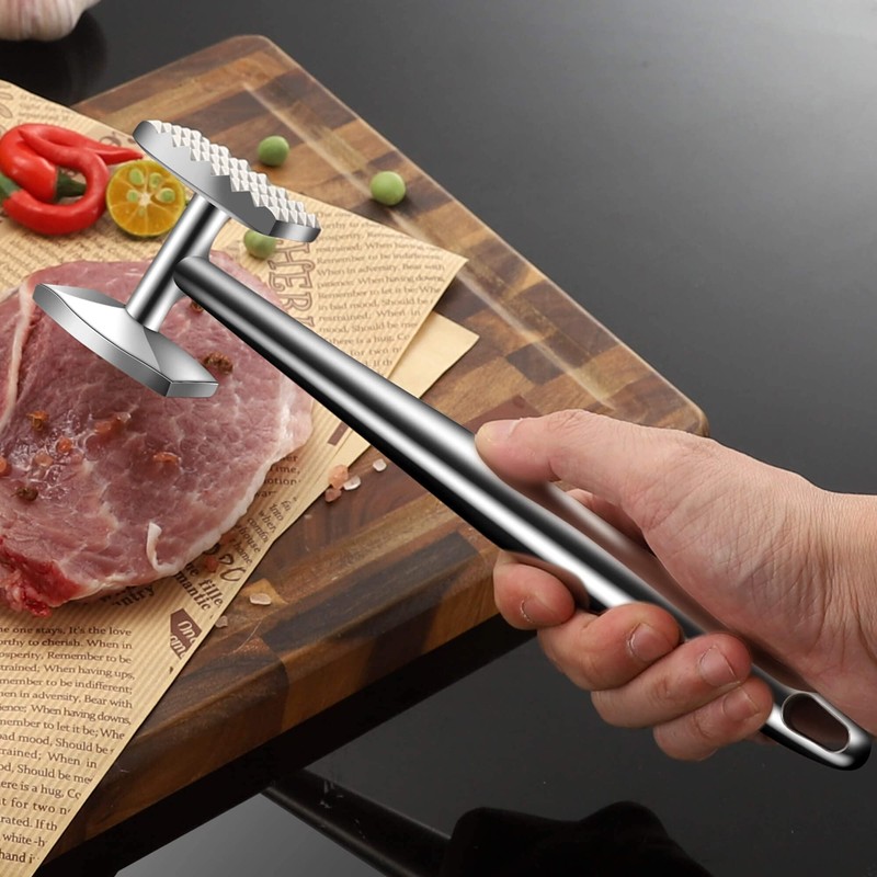 Aliglow Meat Tenderizer 304 Stainless Steel Hammer Mallet Tool Pounder