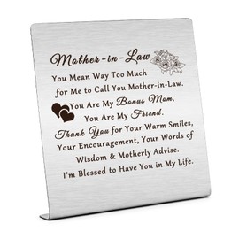 Appreciation Desk Decorations Mother In Law Gifts from Daughter In Law Best Mom Ever Gifts Thank You Gift for Mother in Law Desk Decoration Plaque for Home Office Wedding Day Mother's Day Present