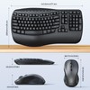 MEETION Wave Ergonomic Keyboard and Mouse Combo with Wrist Rest,