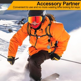 Retractable Keychain 4 Pieces Heavy Duty Carabiner Badge Holder Retractable Badge Reel ID Holder Extendable Key Ring Key Holder (Black + Beige + Blue + Orange)