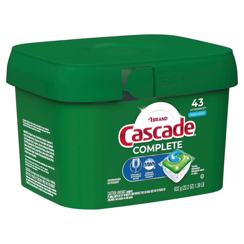 Cascade Complete Dishwasher Pods, Actionpacs Dishwasher Detergent, Fresh Scent with