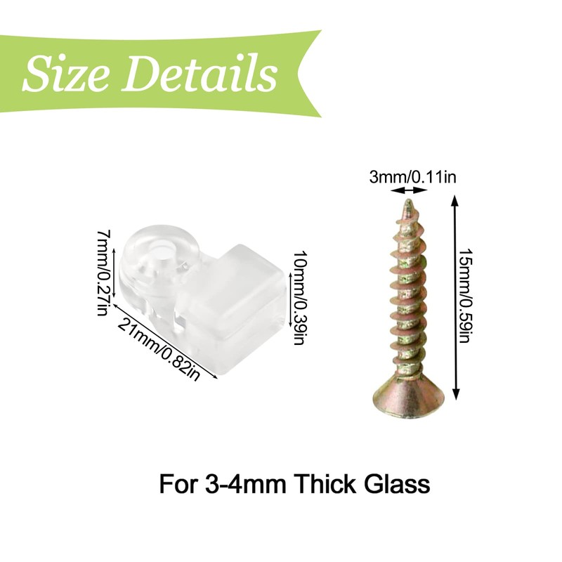 UFURMATE Glass Panel Clip, 24 Pack Round Glass Retainer Clips