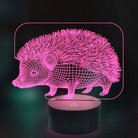 Optical Illusion 3D Hedgehog Night Light 16 Colors Changing USB Power Remote Control Touch Switch Decor Lamp LED Table Desk Lamp