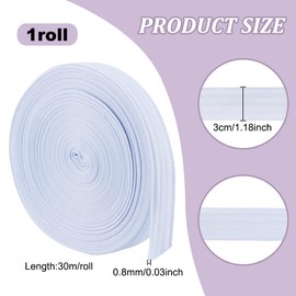 NBEADS 30m/32.8Yards Golf Hat Sweat Liner, Hat Sweat Band Absorbent Sweat Pads Polyester Hat Size Reducer Liner for Men Women Golf Baseball Sweating Supplies, 30x0.8mm, White