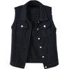 Lazutom Women's Button Up Sleeveless Distressed Jean Denim Vest Jacket