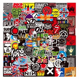 Rock and Roll Stickers 100 pcs,Laptop Stickers Bomb Vinyl Stickers Pack for Auto Luggage Computer Skateboard Motorcycle Decal for Teens Adults