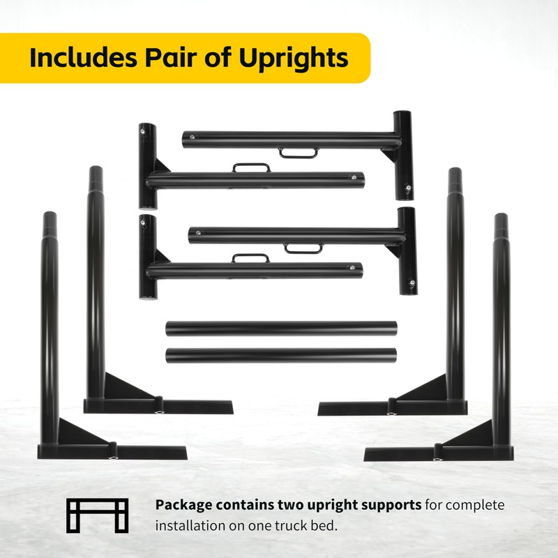 MaxxHaul 50241 Adjustable Steel Truck Ladder Rack – No Drill