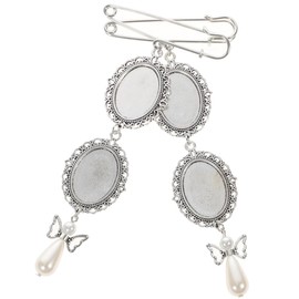 Gadpiparty 2 Uds Ramo De Boda Foto Nupcial Lacy Oval Foto Broche Pin Memorial Marco De Imagen Ramo Cabujones De Cristal Boda Foto para Boda Despedida De Soltera