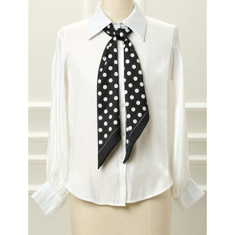 Allegra K Women's Long Scarf, Neckerchief, Thin, Hair Ornament, Polka