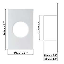 EUROPLAST 125mm / 5 Inch Straight Duct Connector with Flange - Round PVC Ducting - Ventilation Pipe - Wall Plate