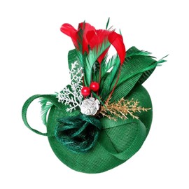 LOVIVER Bride Hat Hair Clip Cosplay Costume Novelty Christmas Top Hat Hair Pin for Party, Green