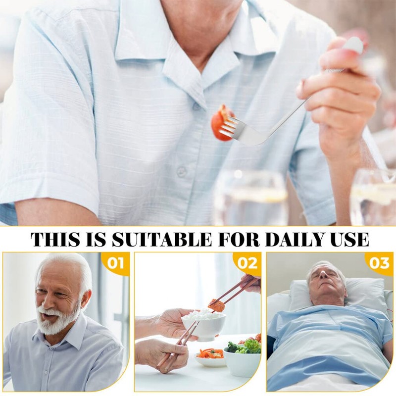 Rehabilitation Aid Spoon Angled Fork Spoon Curved Utensil Angled Fork