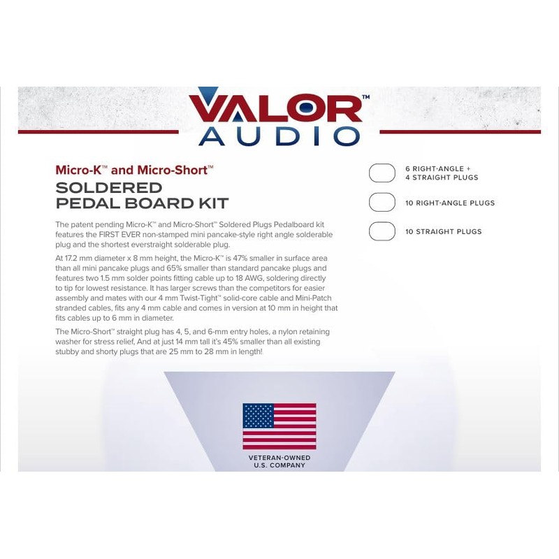 Valor Audio Micro-K™ Plug Soldered Pedalboard Kit