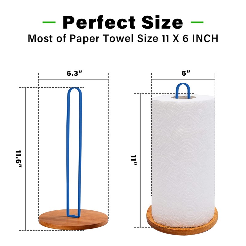 TONLEA Wood Paper Towel Holder, Paper Towel Holder Countertop,Kitchen Towel