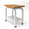 Anthology Spa Maya Shower Bench Teak & Aluminum Bath Stool