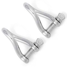 6mm Twisted Shackles Stainless Steel A4-Marine Grade (316) - for connecting Ropes, Anchors and Chains (Pack of 2)