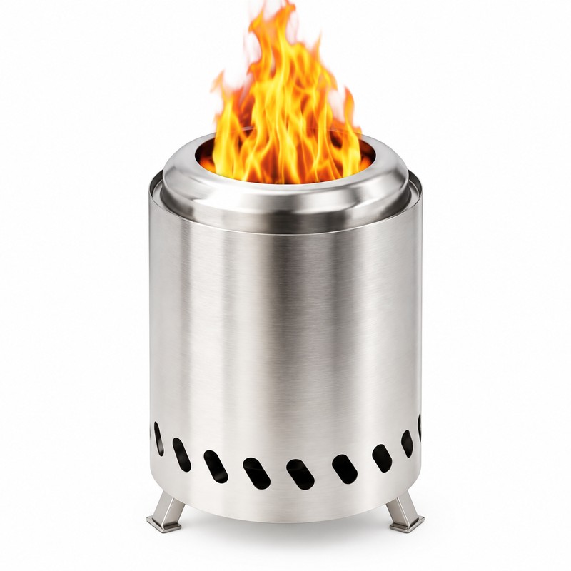 Portable Wood Burning Stove for Outdoor Cooking – Stainless Steel
