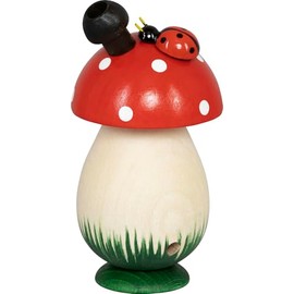 SAICO Smoker Figurine Made of Wood – Nostalgia Incense Mushroom – A Charming Piece of Traditional Craftsmanship – Lovingly Designed Incense Figure – Compact and Detailed – Made in Germany