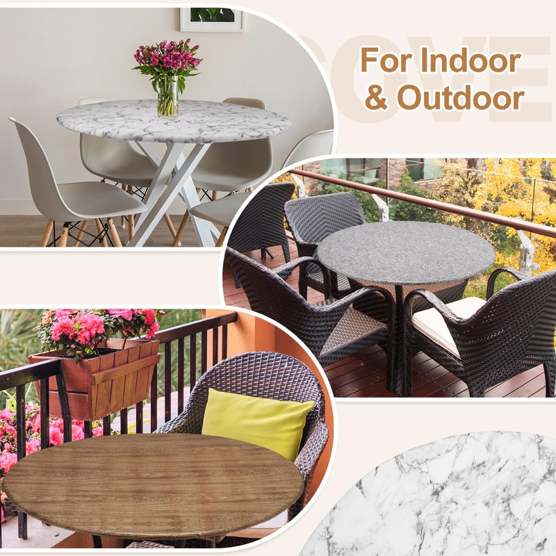 sourcing map Round Table Cover with Elastic Edge Fits 45"-56"