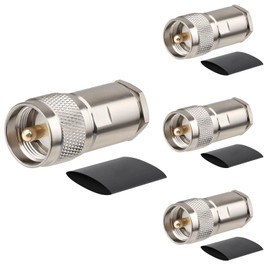 MOOKEERF 4 Pack PL259 Coax Connectors 50 Ohm PL-259 UHF Male Clamp Connector for LMR400 KMR400 RG8 RG8U RG213 Coaxial Cable