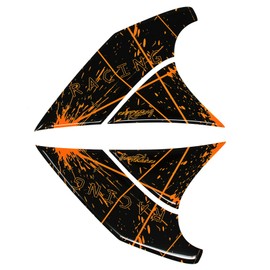 Knee Pad Gel Neon Side Motorcycle 3D Universal Tank Sticker Tank Protector Paint Protection Sticker Pad MR005 (Neon Orange)