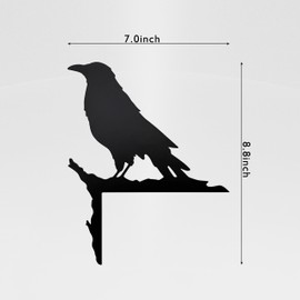 dryelves Raven Wall Decor for Door Corner - Halloween Gothic Door Corner Statue with Viking Motif, Norse Inspired Crow Statue for Indoor Halloween Goth Decor & Witchy Garden​