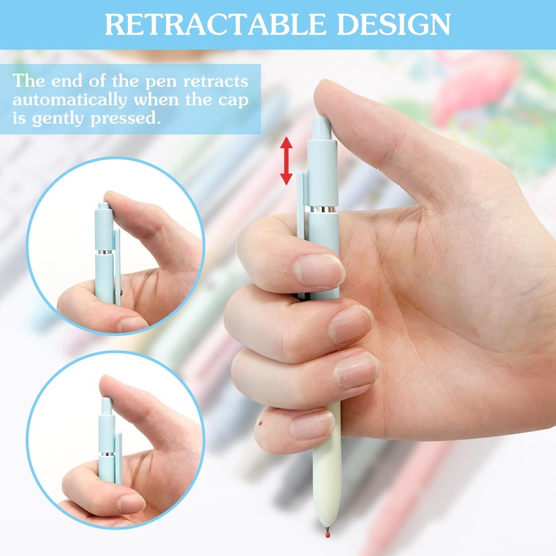 FINEASY 5 PCS Gel Pens,0.5mm Retractable Rollerball Pens Ballpoint Pens