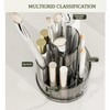 TEJDNLHMS Makeup Brush Holder Organizer with Clear Lid 360 Rotating