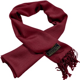 CJ Apparel Maroon Men's Nepalese Solid Colour Design Fashion Scarf Seconds Scarves Neck Wrap Hand Made in Nepal NEW