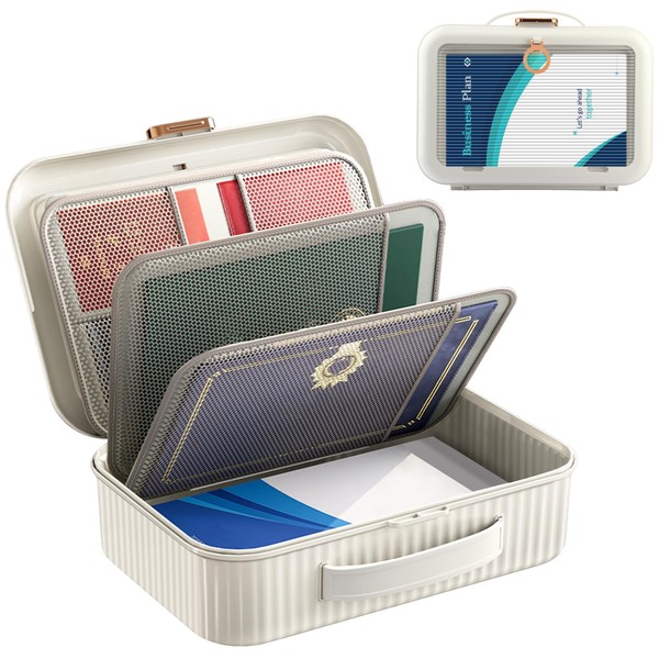 Lunhoo Documents Storage Bag, File Storage Case with Clear Compartment,