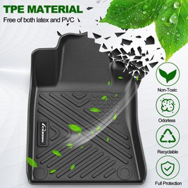 Floor Mats for Ford Escape, Heavy Duty Anti Skid Floor Liners Fits 2013-2019 Ford Escape & 2013-2018 C-Max All Weather TPE Custom Fit, Black