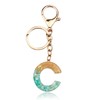 ORUZA Alphabet Initial Letter Keychain, Gold Light Blue Initial with