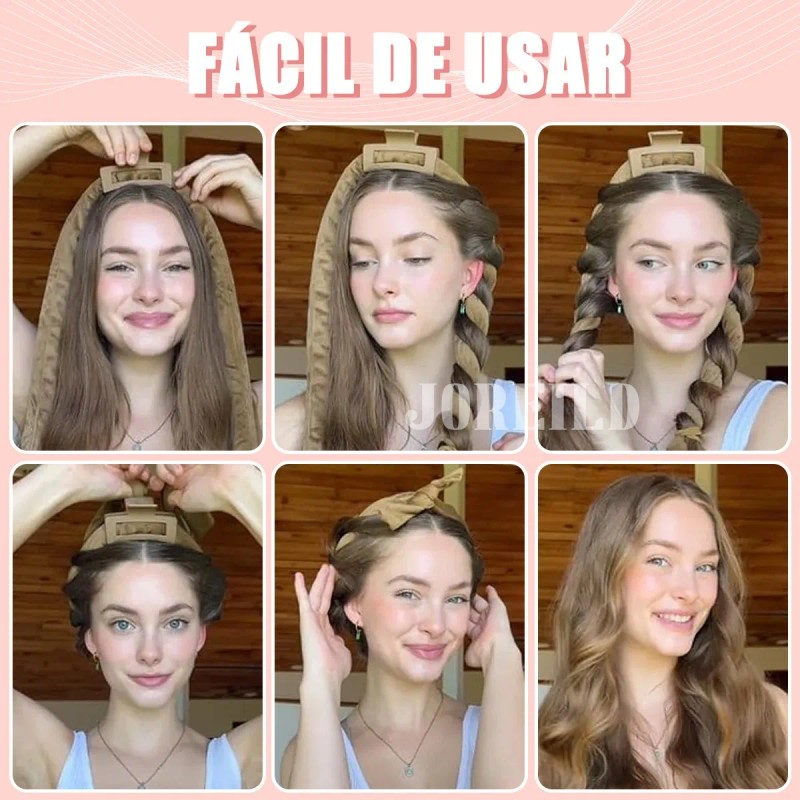 Kit 8pzs Ondas Rizos Sin Calor,rulos Sin Daos Para Cabello